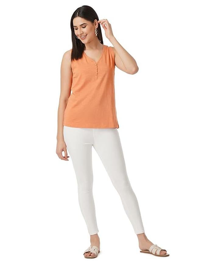 fyltr Women's 100% Cotton SleevelessV-Neck Regular Fit Top - Image 5